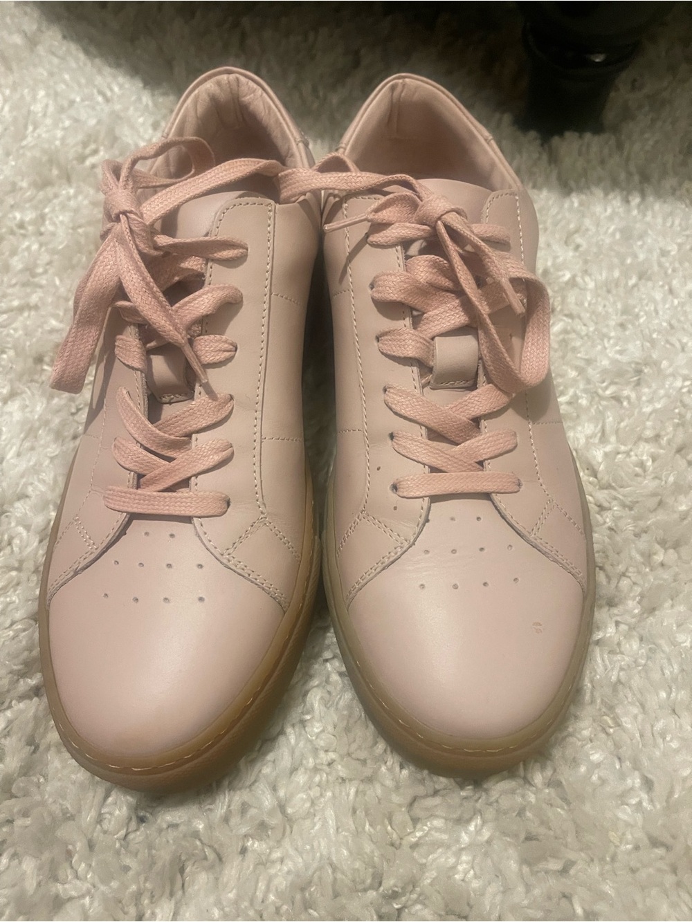 GREATS Royale Blush Pink Leather Low Top Sneakers Gum Sole Made in Italy
